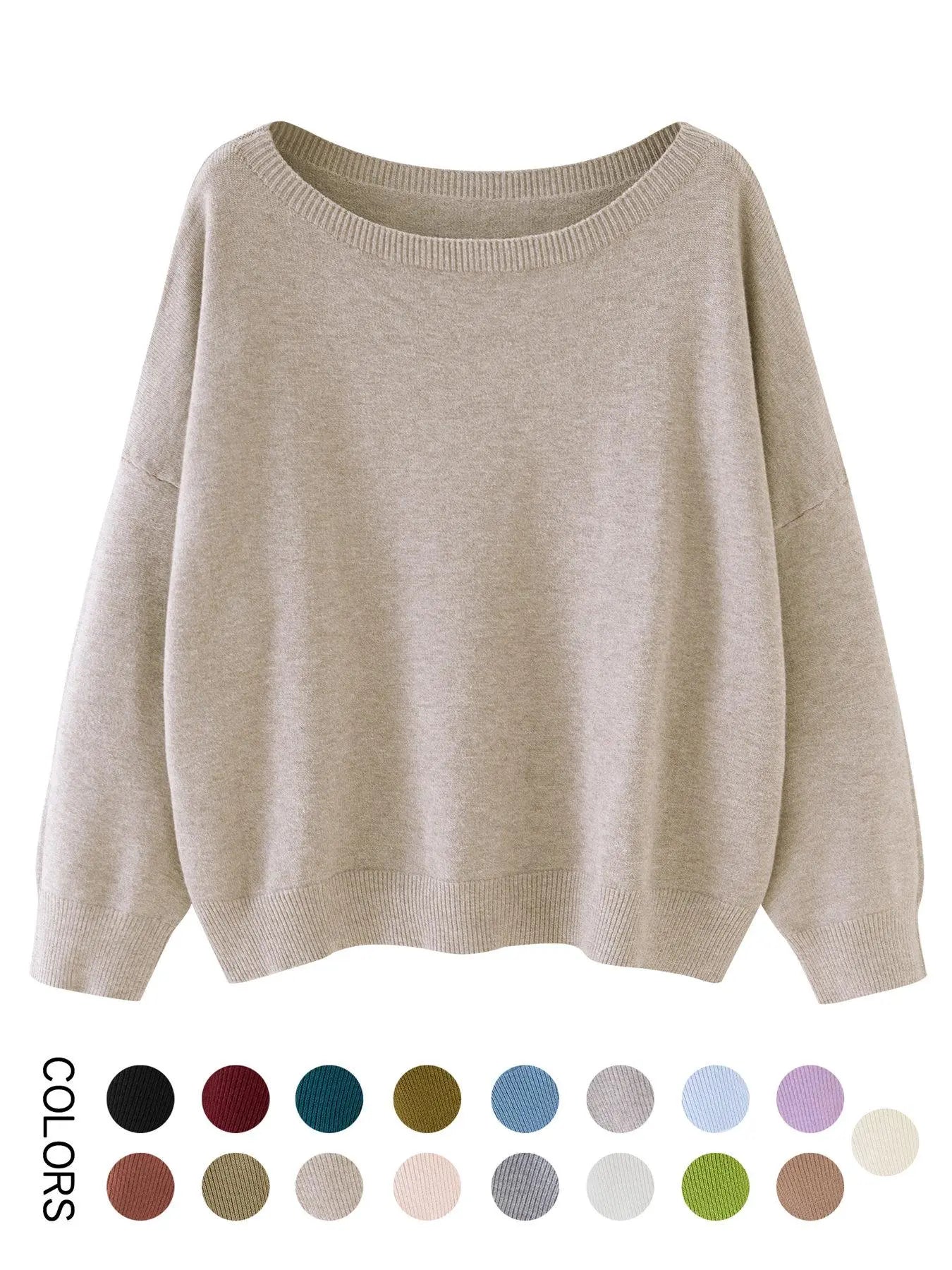 Scoop Neck Knitted Sweater